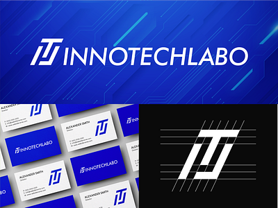 Innotechlabo Startup Logo Design color palette color variations graphic design innovation logo logo animation logo design logo designer logo gird logo maker tech startup typography