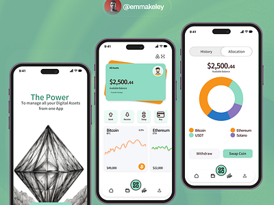 A Crypto Management App app design graphic design ui
