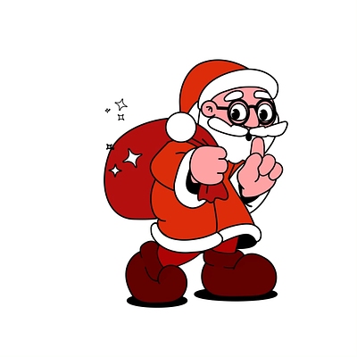 Sneaking Santa Walkcycle animation character characteranimation christmas motion graphics newyear santaclaus