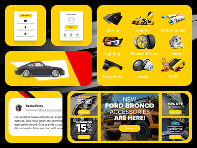 Handler Parts - car parts marketplace UI components automotive automotive website brand board brand book branding car parts car website graphic design landing page