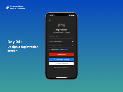 Day 04: Design a registration screen daily ui challenge dailyui design design a registration screen hype4academy mobile design mobile ui sign up sign up interface sign up mobile sign up screen sign up ui screen ui ux