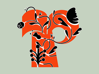 Letter «P» 36 36daysoftype design flower illustration fontself funwithfontself graphic design illustration illustrationdesign lettering letteringchallelge letterp p type typedesign typography