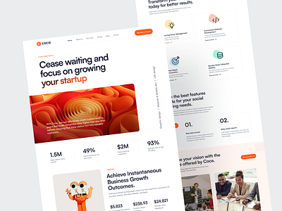 Creative Digital Agency - Landing Page agency blog coca company corporate creative digital landing marketing modern orange page profile startup ui website