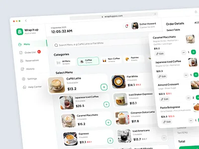 Wrap it up - Restaurant POS System cashier clean coffee shop dashboard design point of sale pos restaurant ui ui design uiux design ux web web design