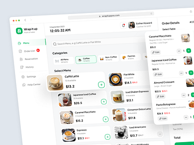 Wrap it up - Restaurant POS System cashier clean coffee shop dashboard design point of sale pos restaurant ui ui design uiux design ux web web design