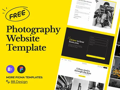 Modern Photography Portfolio: Free Figma Template figma template free figma free template photographer photographer portfolio photography photography portfolio photography studio ui