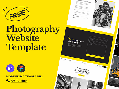 Modern Photography Portfolio: Free Figma Template figma template free figma free template photographer photographer portfolio photography photography portfolio photography studio ui