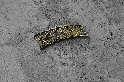 Escegie Gold Pendant Design 3d branding design gold graphic design jewlery logo typography vector