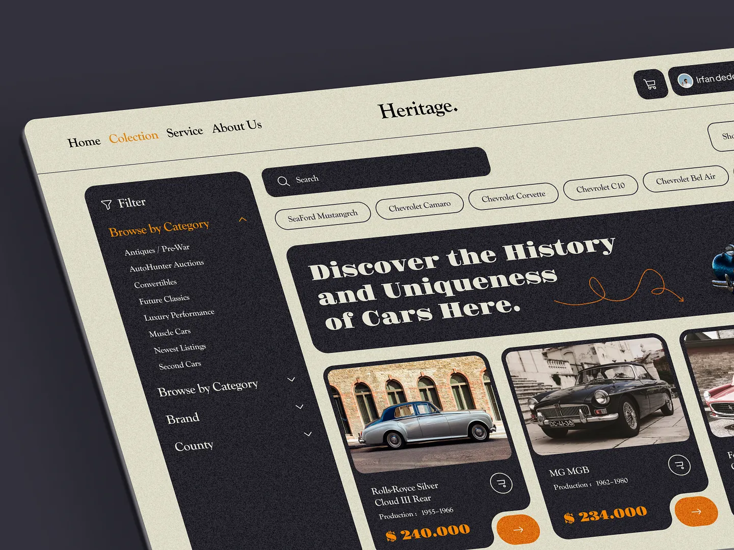 Vintage Website Design for Classic Car Enthusiasts