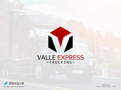 Logo Design - Valle Express Trucking cargo freight logistics logo minimalist modern shipping trucking visual identity