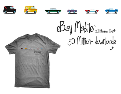 Ebay Mobile Event Shirts branding cars design illustration retro tshirt