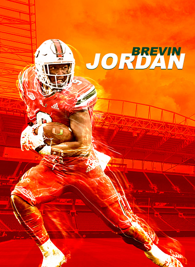 Brevin Jordan football graphic college football edits football miami hurricanes orange sports
