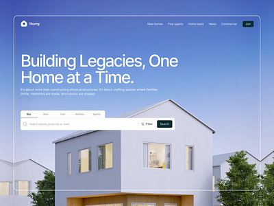 Real estate Homy - Landin page apartment clean home house landing page minimal property real estate real estate agency realestate realtor ui uiux website