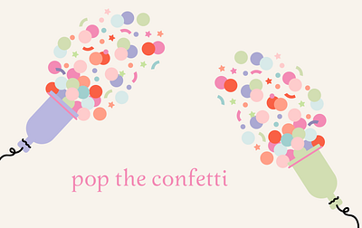 pop the confetti brand design branding flyer design hand drawn illustration illustration illustration inspo merchandise design print design print design inspiration