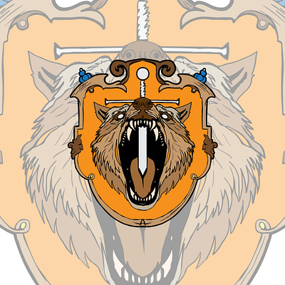 Wolf crest design graphic design illustration logo vector