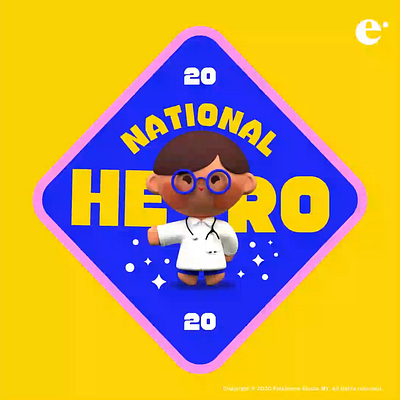 Merdeka63 3d animation appreciate character country covid doctor help hero merdeka national national day pendamic save typography