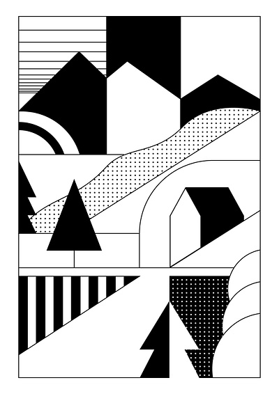 Murren Morning abstract abstract art abstract design black and white branding design drawing fine art geometric art geometrical graphic design illustration landscape line art logo monochrome painting poster typography ui