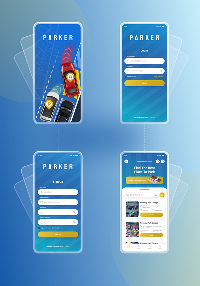 Parker App Design for Reserved Parking light theme mobile parking parking reservation parking spot service