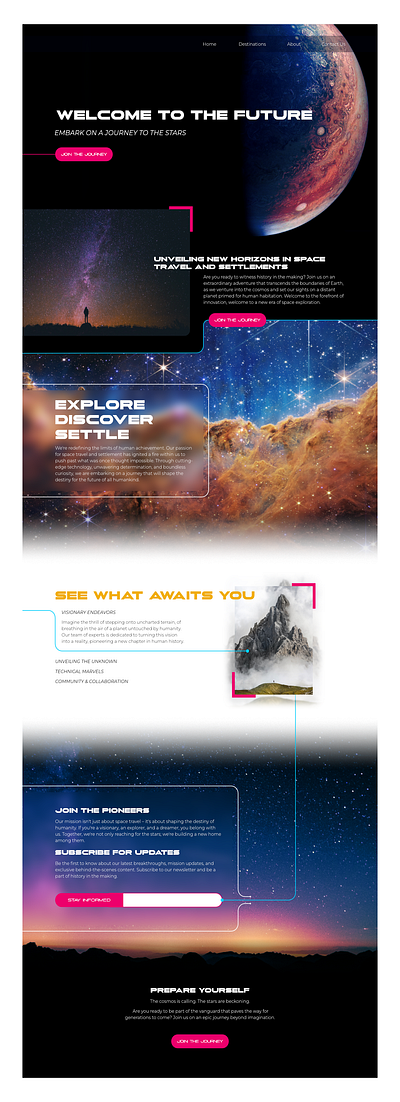 Outer This World - High End Space Travel design website website design