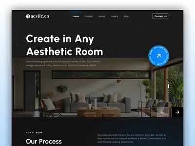 Aestic.co - Interior Design Landing Page agensip architecture design furniture interior interior agency interior design landing page living room room room space ui ui design ux web design