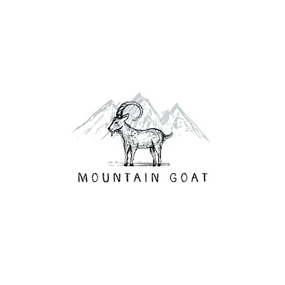 mountain goat animal branding drawing goat graphic design hand draw ill illustration logo mountains