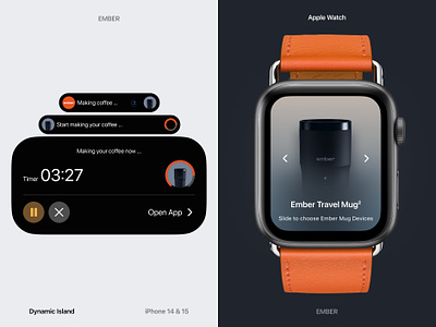 Ember: Dynamic Island & Apple Watch App Concept app apple apple watch design dynamic island time timer uiux watch watches watchos widget