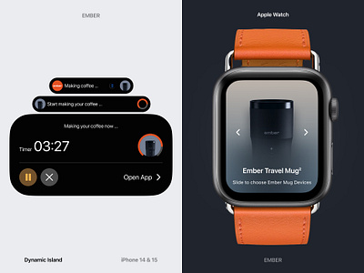 Ember: Dynamic Island & Apple Watch App Concept app apple apple watch design dynamic island time timer uiux watch watches watchos widget