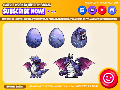 🐉Custom Dragon Sub or Bit Badges🐲 animal animation badges bit badges custom emotes twitch design discord emotes dragon egg facebook emotes graphic design illustration logo loyalty badges twitch emotes twitchemotes youtube emotes