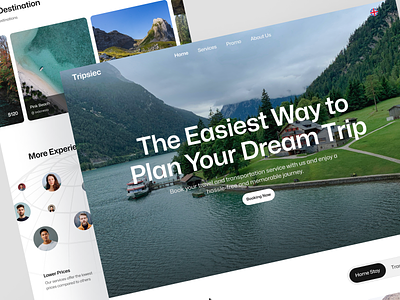 Tripsiec - Travel Landing Page agency booking company profile destination holiday hotels landing landing page landing page design transportation travel travel transportation trip ui villa web web page website