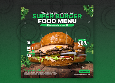Social Media Banner For Food Menu ads banner food marketing menu offer rgb social media banner template