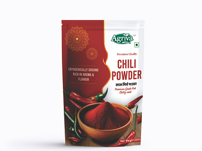 Red Chili Powder Pouch Design branding chili powder pouch fmcg mockup pouch design red chili red chili powder red chili powder pouch design spices spices packaging