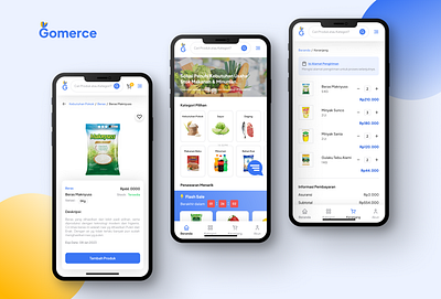 Gomerce - Mobile E-Commerce App application ecommerce graphic design illustration mobile ui ux