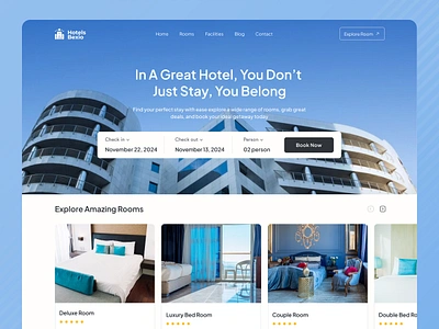 Hotel Booking Website Design apartment booking booking platform design funnel funnel landing page homepage hotel hotel app hotel booking landing landing page online hotel booking room booking tour travel travel agency ui design web design website