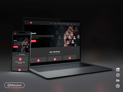 It Agency Home Page 3d darkmode ui ux