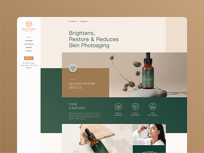 Website Home - Purelily branding design graphic design homepage skincare website