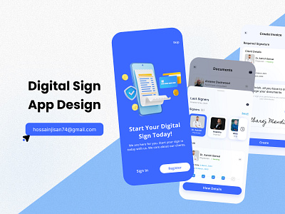 Digital Sign App Design android app design app design app ui case study design digital app digital sign app eye catching fintech ios app ios design landing page sign app ui ui design web design website