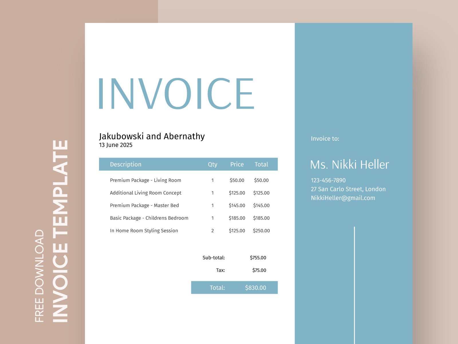 Generic Invoice Free Google Docs Template By Free Google Docs Templates ...