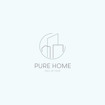 Pure home branding building logo graphic desgn home logo illustration minimal logo realstate logo simple logo vector