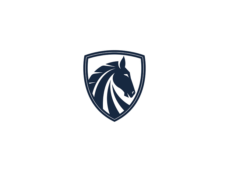 horse shield logo design by Reza Alfarid on Dribbble