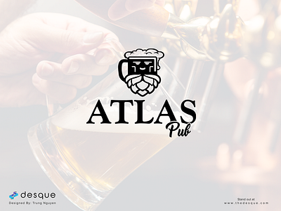 Logo Design - Atlas Pub bar brand design branding food hop logo logo design mascot minimalist modern pub visual identity