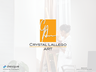 Logo Design - Crystal Lallego Art art artist brand design branding logo logo design minimalist modern painter signature visual identity