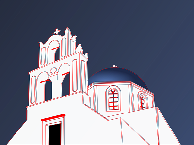 Santorini - pop-out illustration santorini shunte88 vector