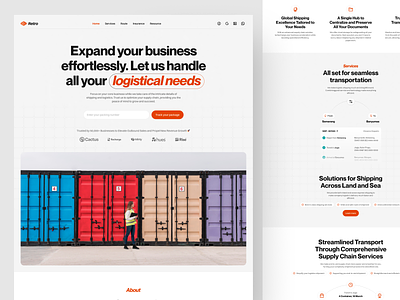 Retro - Shipment Landing Page clean container exploration modern style shipment shipment landing page shipment website shipping shipping landing page shipping website unique layout website