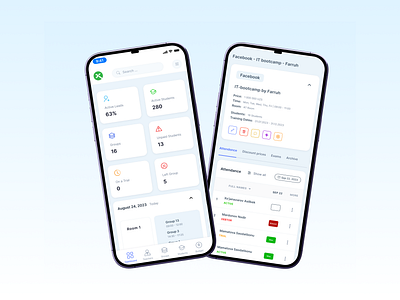 Edops - Mobile app design app design bilolkhon design clean design creating groups crm dashboard dashboard design edops educational crm edutech mobile design profile page ui design ui ux design ux design