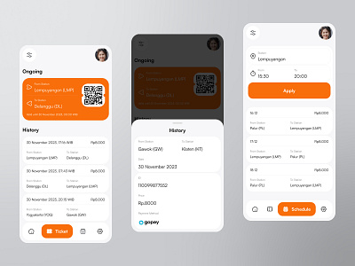 Train Ticketing Mobile App - List app booking clean design filter history holiday mobile route schedule station ticket train train booking train station train ticket travel ui ux