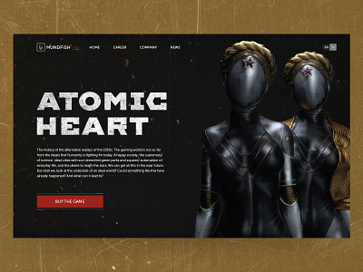 Design concept for the Atomic Heart game / 04 branding concept design design concept game game concept site typography ui ux web web design web site