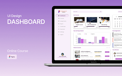 UI Design Online Course Dashboard courses dashboard figma online ui