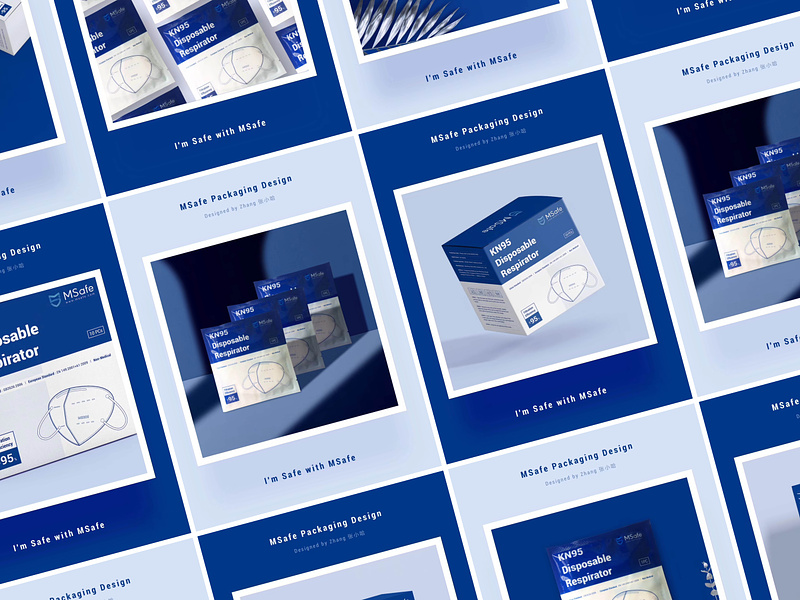 Package design - MSafe blue branding graphic design logo mask msafe package design product packaging safe 张小哈