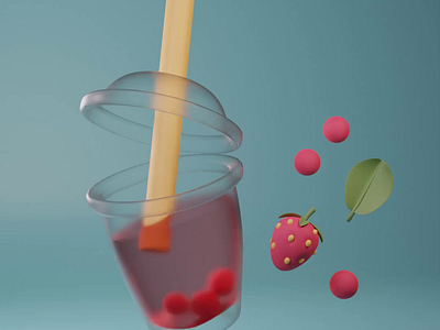 Fruit tea 3d animation patataschool