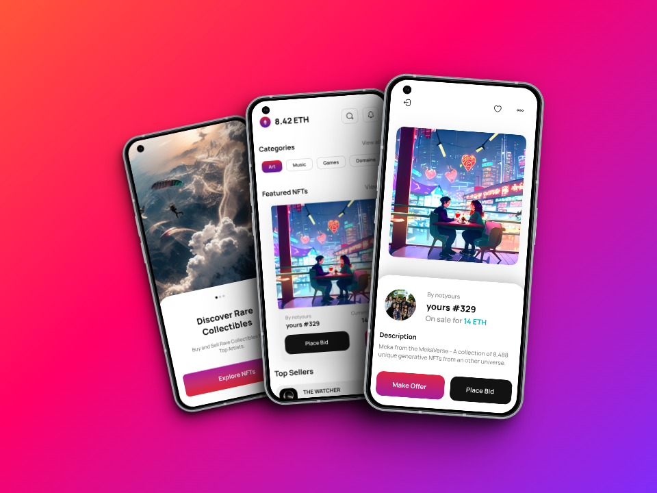 NFT Marketplace Design 30dayschallenge app bestdesign branding challenge design graphic design new nft top ui ux ux design
